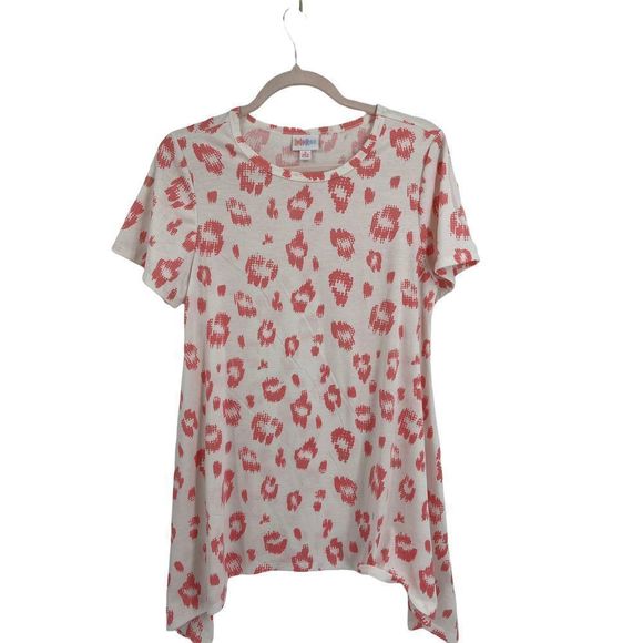 NWOT LulaRoe Melissa‎ Cream Cheetah Animal Print Short Sleeve Shirt - Picture 1 of 6